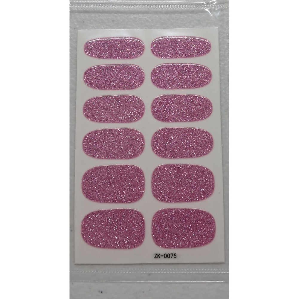 Pink Glitter Nail Polish Wraps Self Adhes Bundle 3 For 15